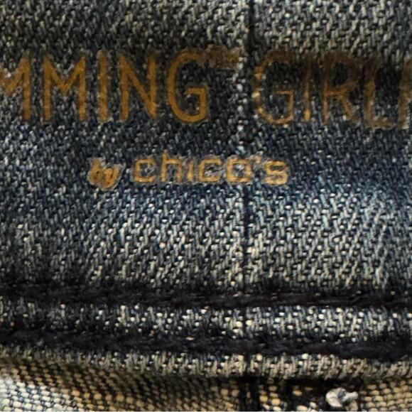 Chico's So Slimming Girlfriend Crop medium wash striped jeans size 1 (8)
 b17 - Picture 2 of 7